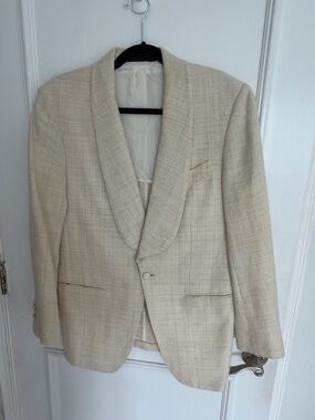 Suitsupply Cream Shawl Collar Blazer